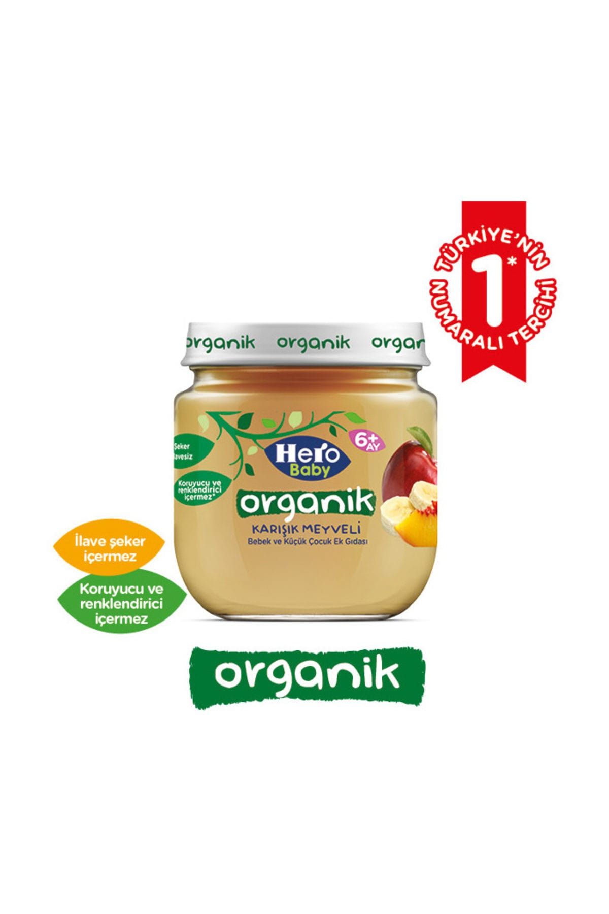 Hero Baby Organik Karışık Meyve Püreli 120 gr Kavanoz Maması