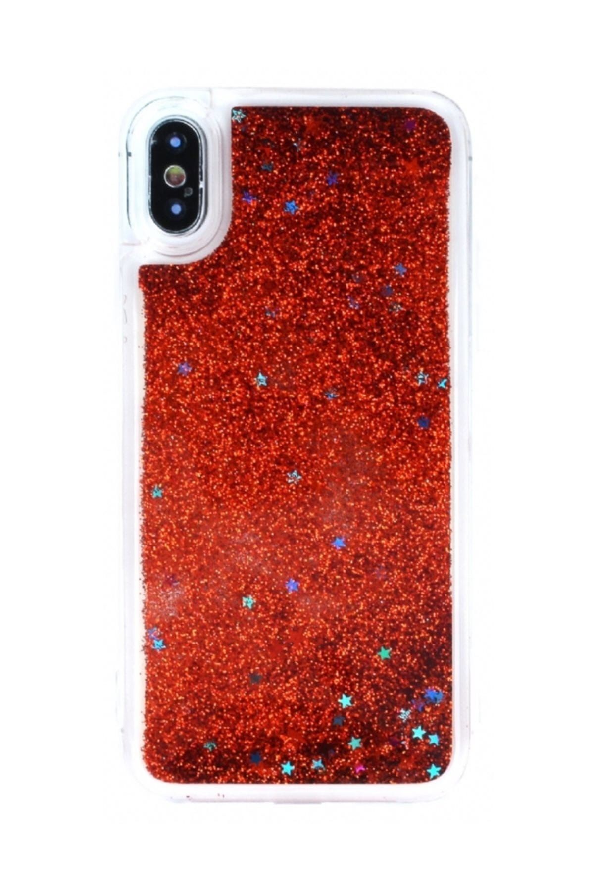 Mobilcadde iPhone X / XS Sulu Kırmızı Rubber Kılıf