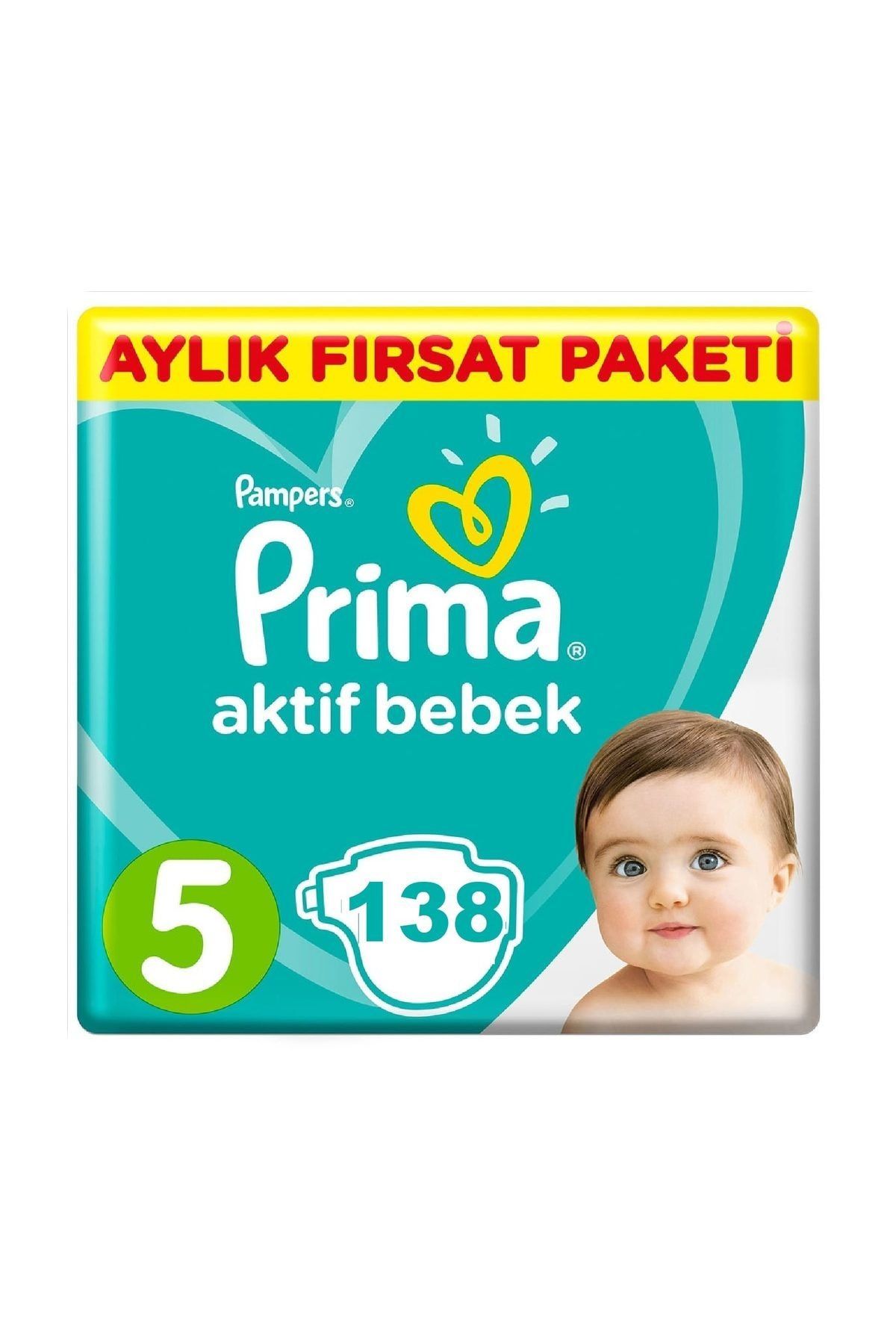 Prima Bebek Bezi Aktif Bebek 5 Beden Aylık Paket 138 Adet