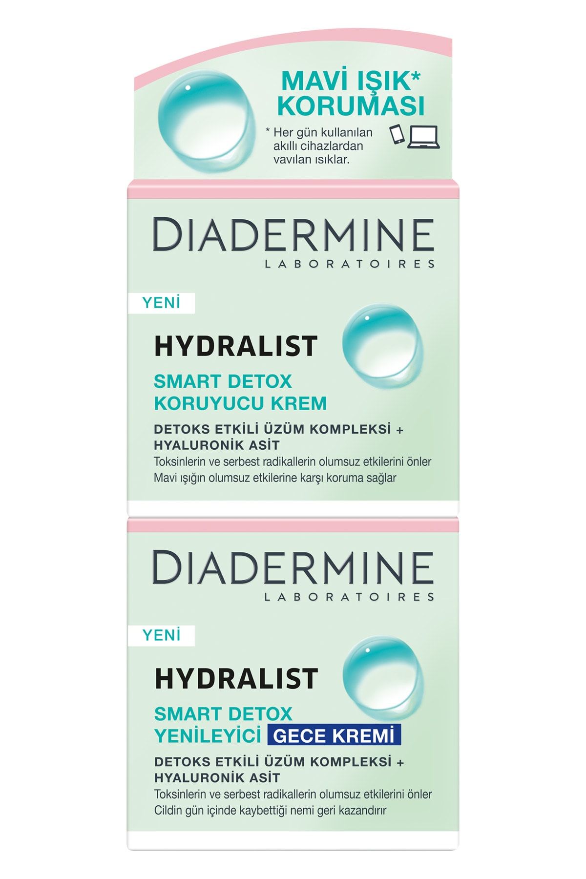 Diadermine Hydralıst Smart Detox Koruyucu Gündüz Kremi + Gece Kremi