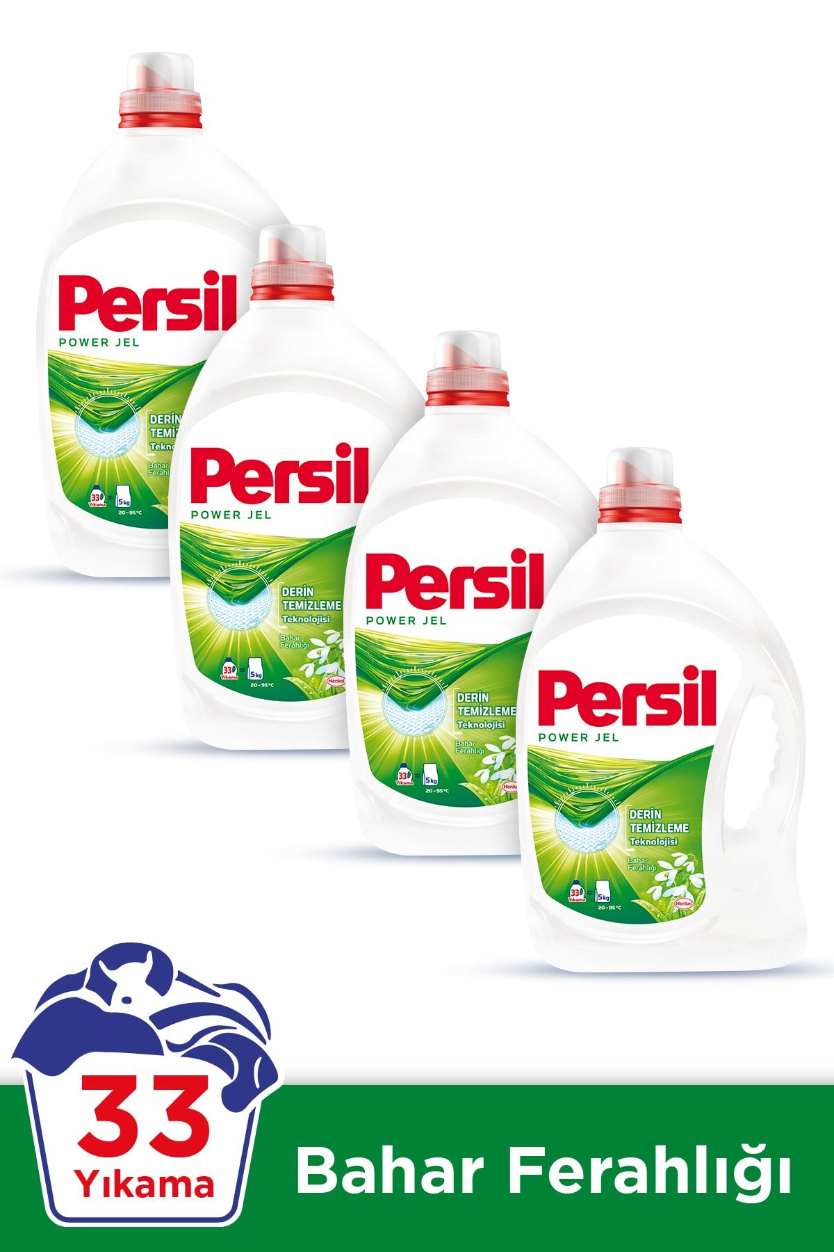 Persil Power Jel Sıvı Çamaşır Deterjanı Bahar Ferahlığı 33 Yıkama 4'lü Set  30000328