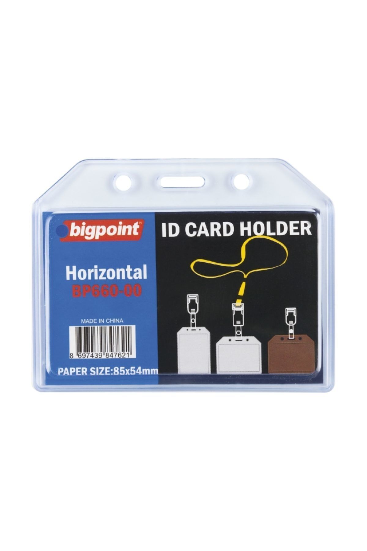Bigpoint Kart Kabı Yatay Şeffaf 85x54mm