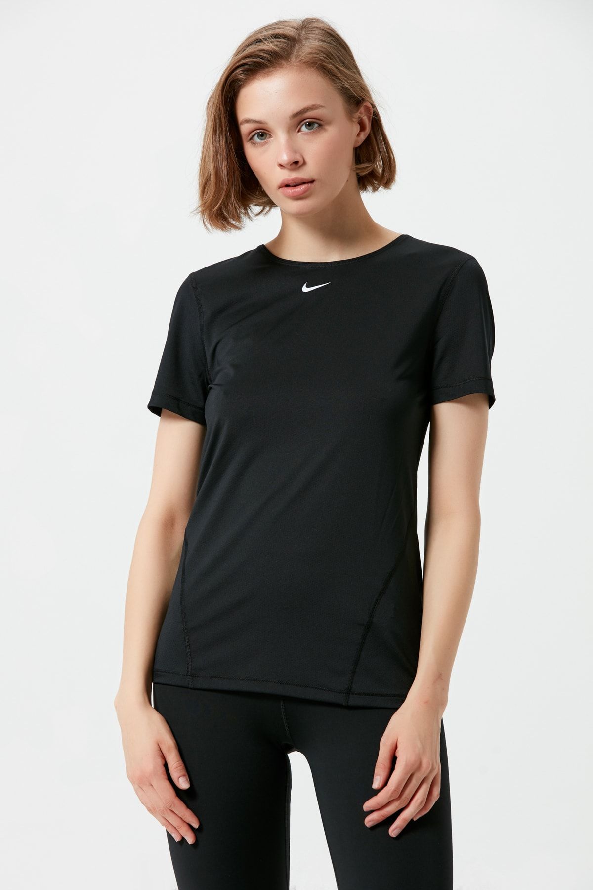 Nike Kadın T-shirt - W Np Top Ss All Over Mesh - AO9951-010