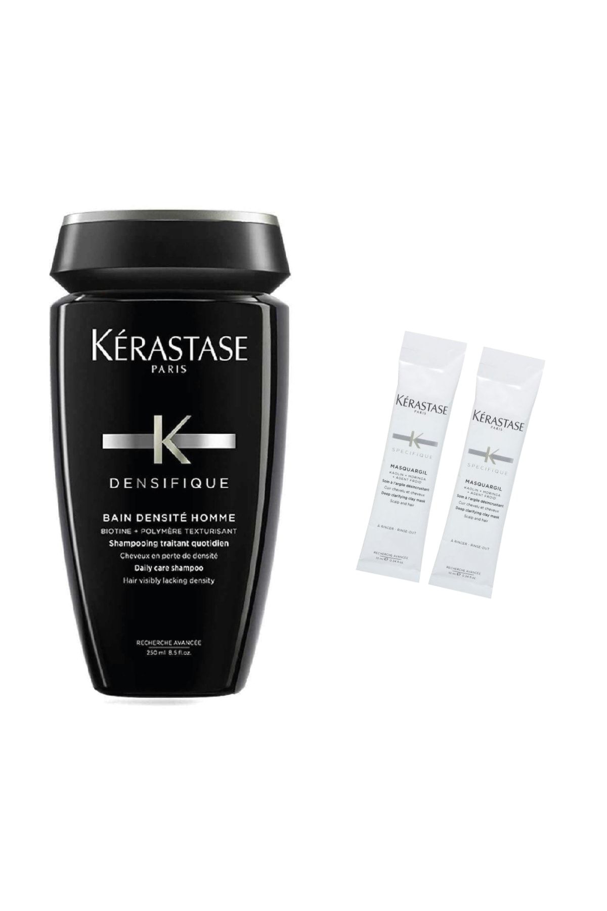 Kerastase Densifique Homme Bain Densite Erkekler için Şampuan 250 ml +Saç Banyosu Öncesi Kil Maskesi 2 x 10 ml