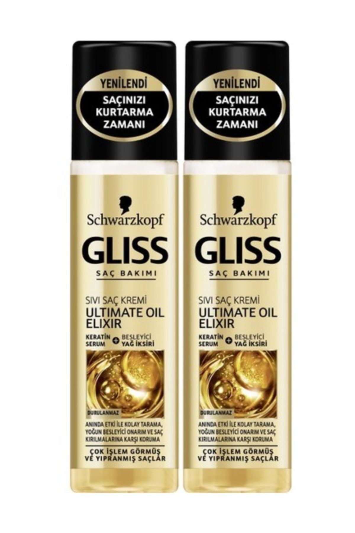 Men Perfect Gliss Ultımate Oil Elixir Sıvı Saç Kremi 200 Ml X 2 Paket