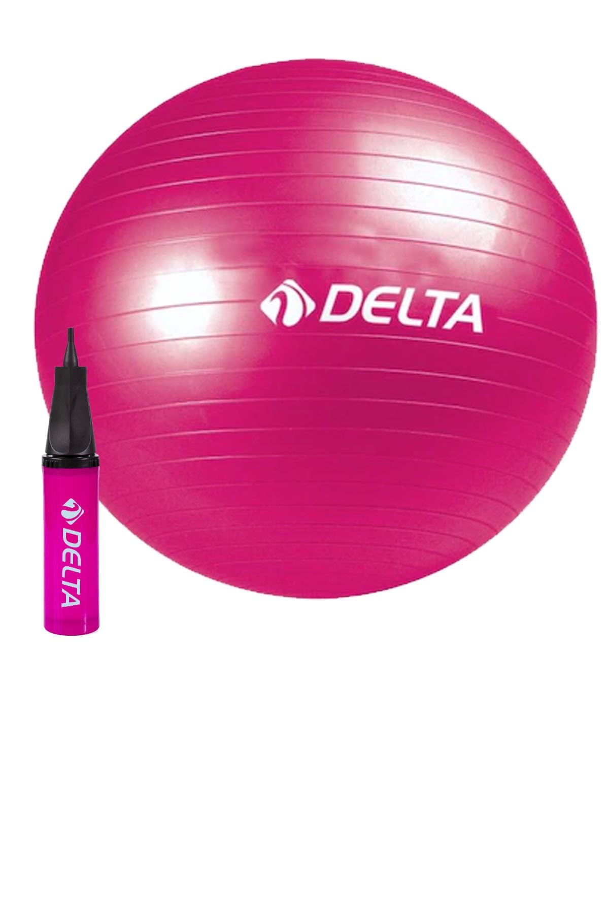 Delta 55 Cm Pilates Topu Şişirme Pompası Seti Egzersiz Topu 55Cm Plates Seti Fuşya