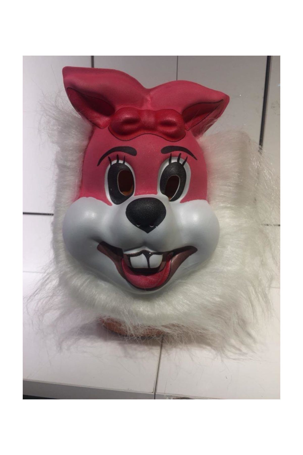 Parti Dolabı 1 Adet Hayvan Desenli Maske, Tüylü Tavşan Şeklinde Parti Maskesi