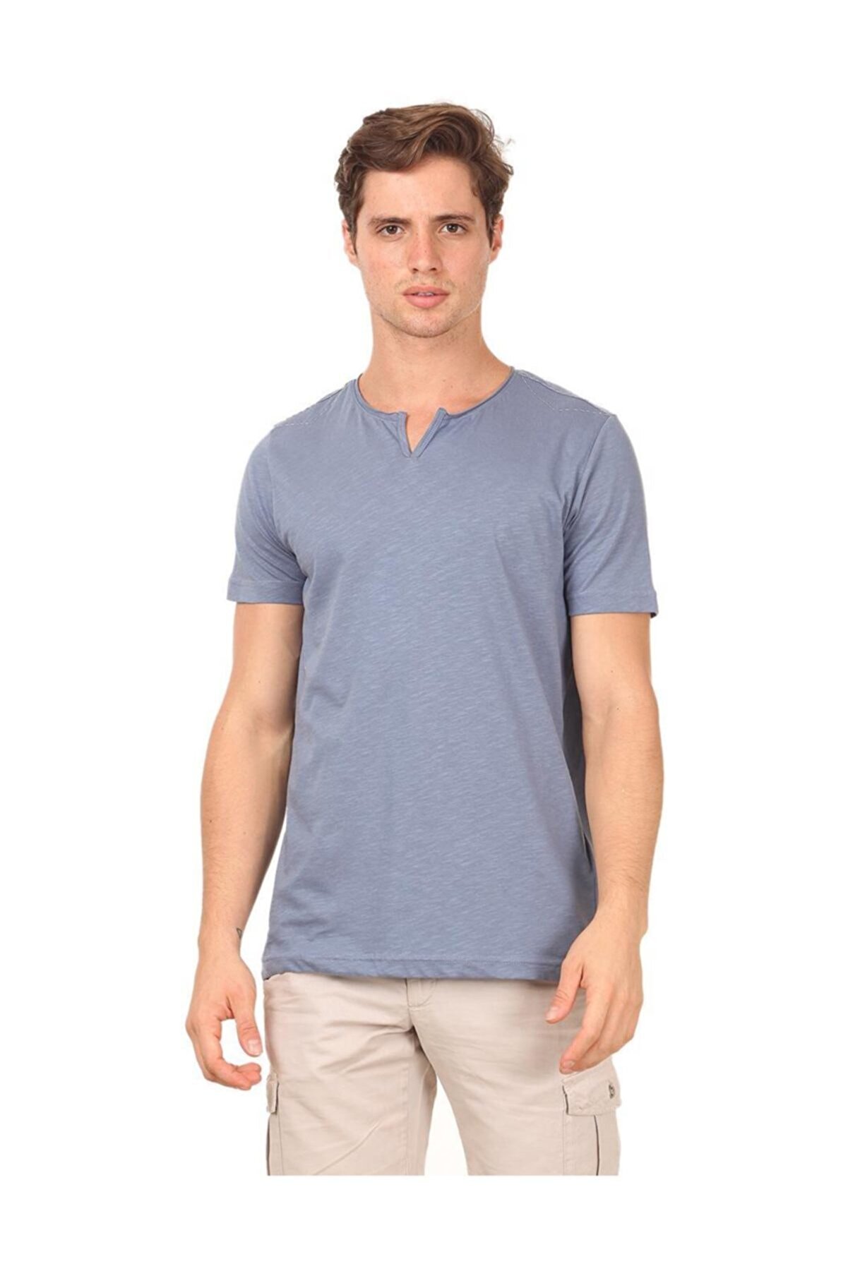 Ramsey Mavi Düz Örme T - Shirt RP10113893