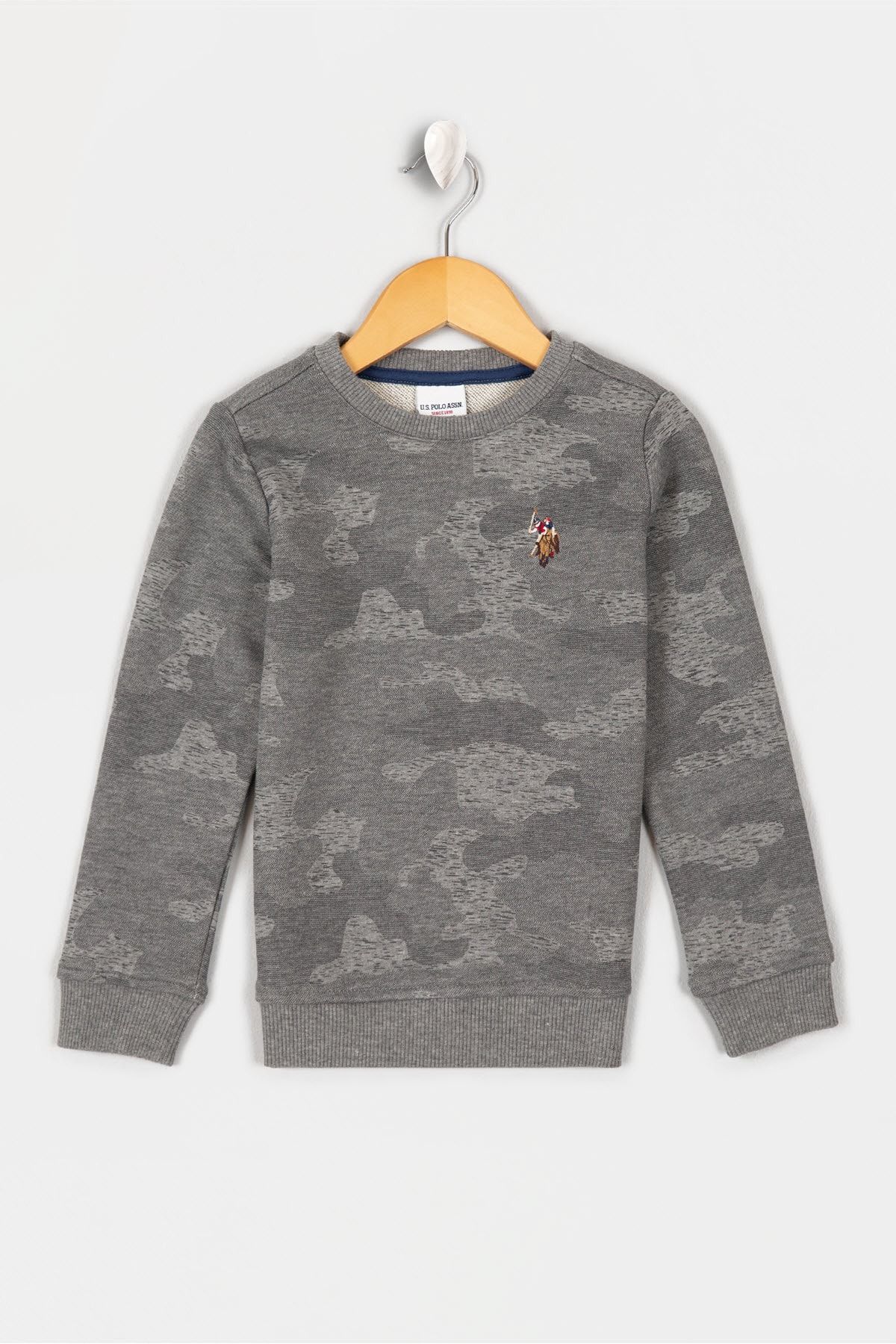U.S. Polo Assn. Grı Erkek Çocuk Pıxkıds-E Sweatshirt