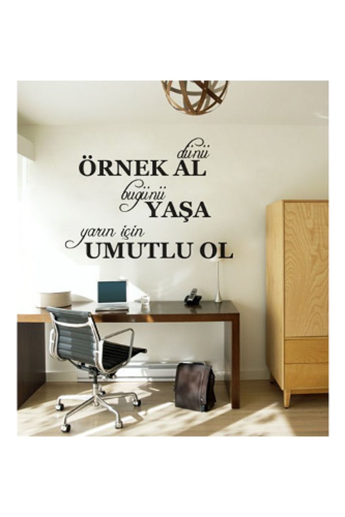 Sticker Sepetim Dün Bugün Yarın Duvar Yazısı