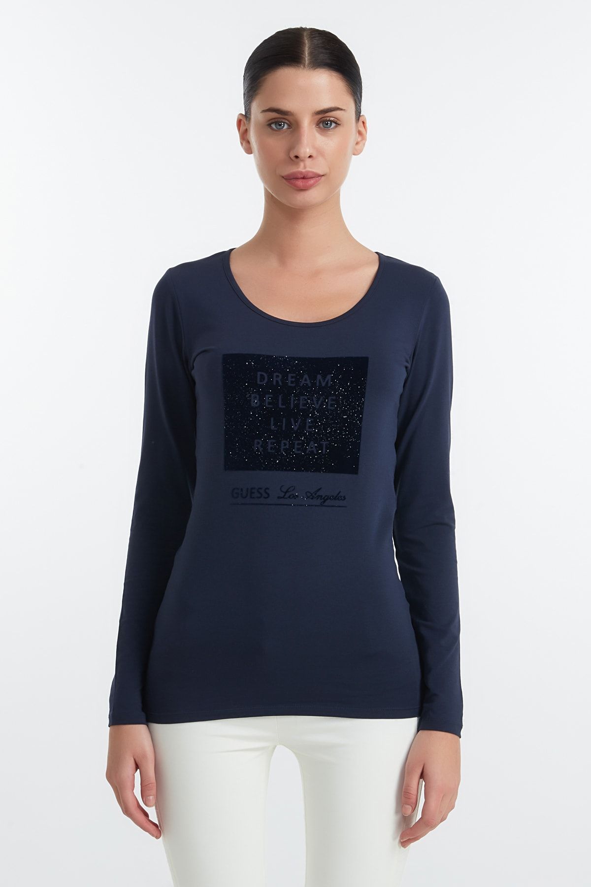 Guess Collection Kadın Lacivert T-Shirt W64I22J1319