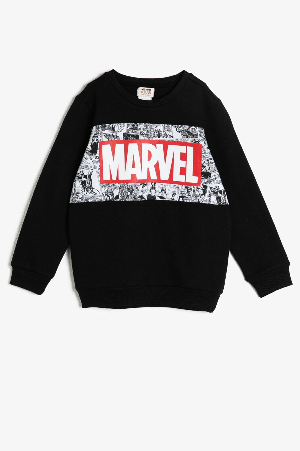 Koton Erkek Çocuk Siyah Marvel Lisansli Baskılı Sweatshirt