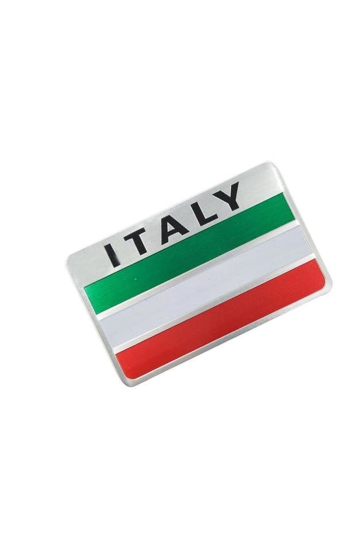 Knmaster Italyan Bayrağı Tasarımlı Alüminyum Sticker Etiket