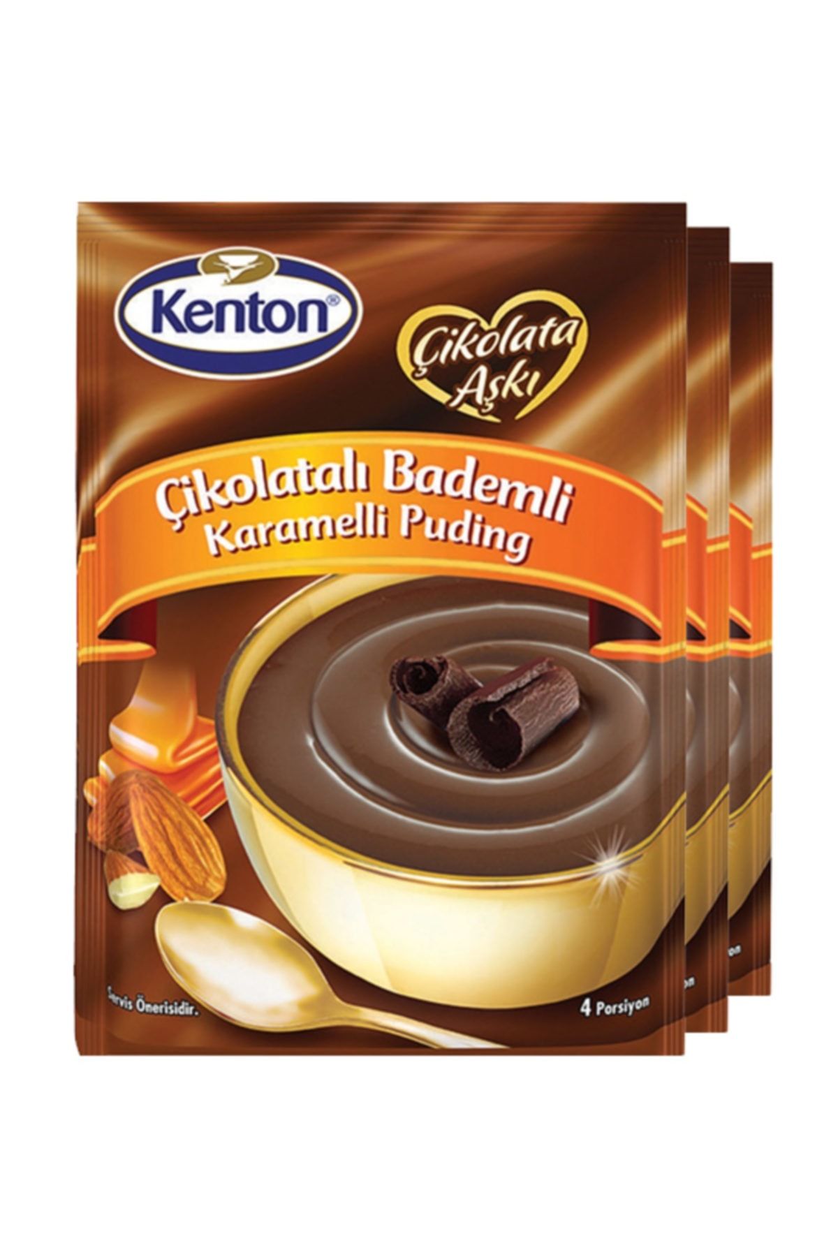 Kenton Puding Çikolata Aşkı Çikolata Badem Karamelli 100 Gr X 3'lü Paket