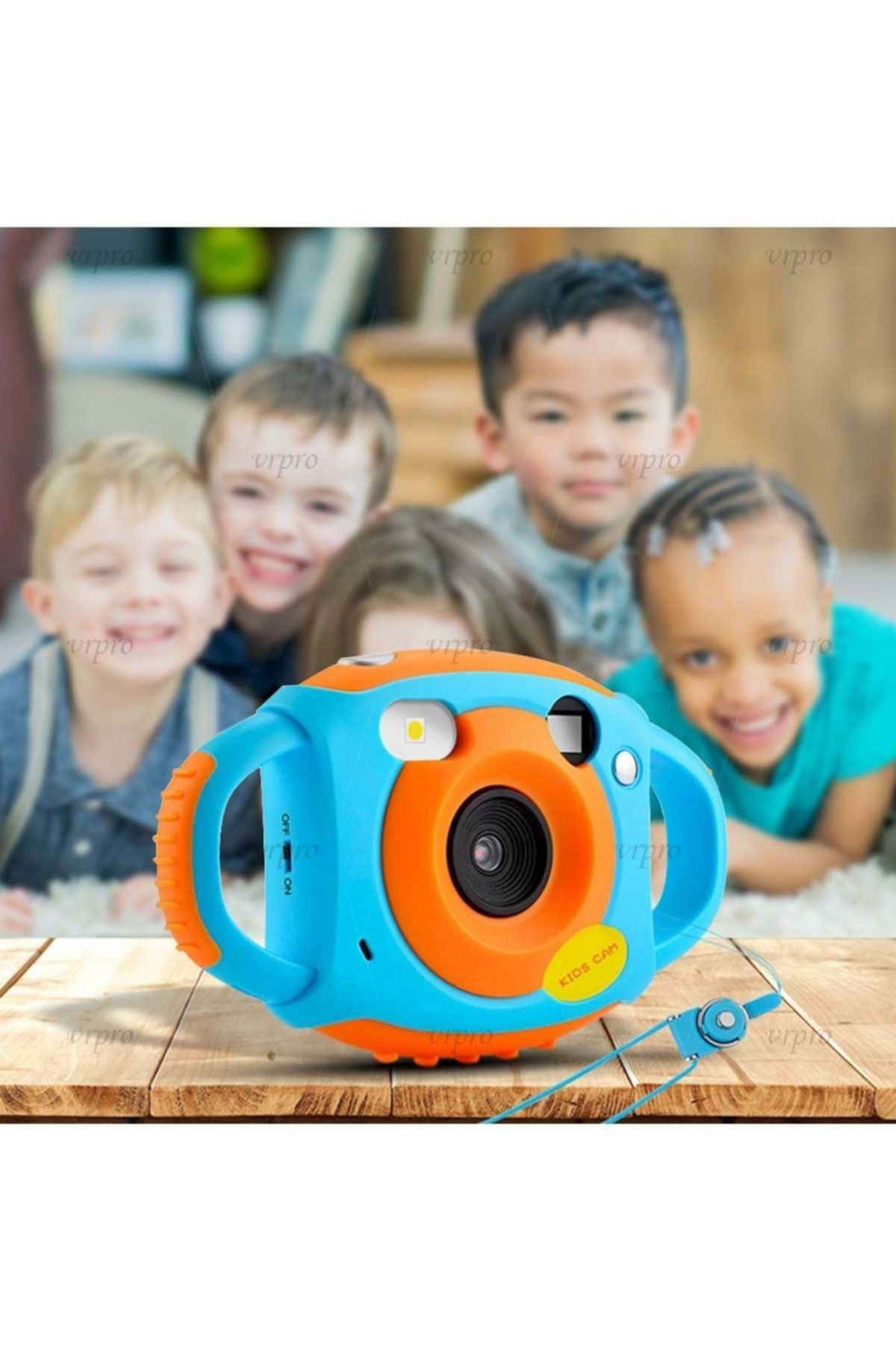 VrPro Unisex Çocuk Mavi  Ilk Kameram 5mp Hd Eğitici Çocuk Kamera Fotoğraf Makinesi Aksiyon Kamera