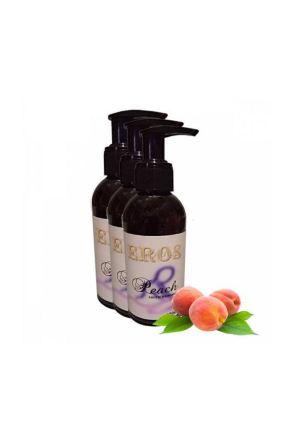 Eros Hologramlı  Peach Erotic Massage Oil 120ml Şeftali Kokulu Erotik Masaj Yağı 3 Adet