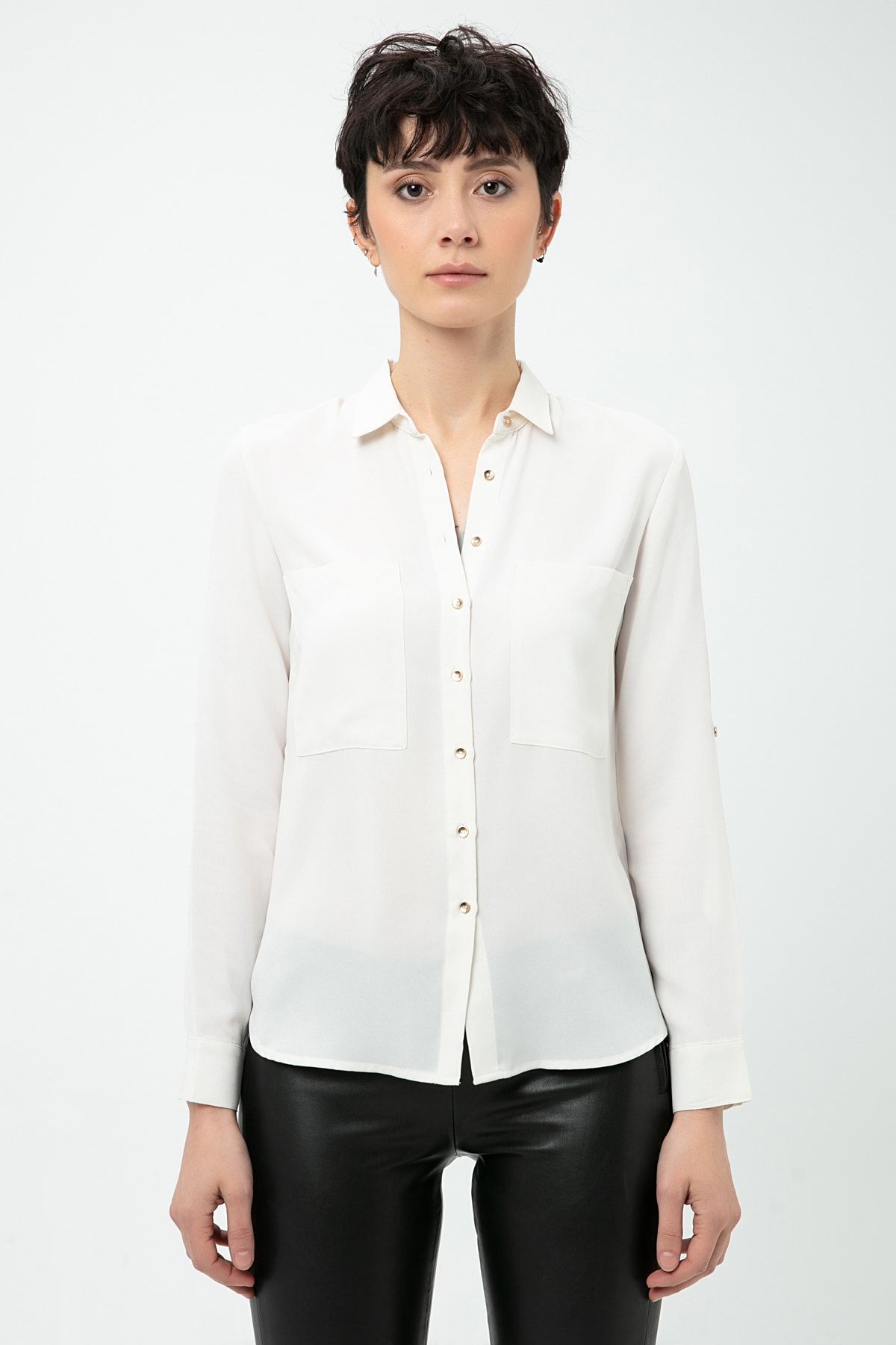 Guess Collection Kadın Beyaz  Gömlek W63H52W7LJ0