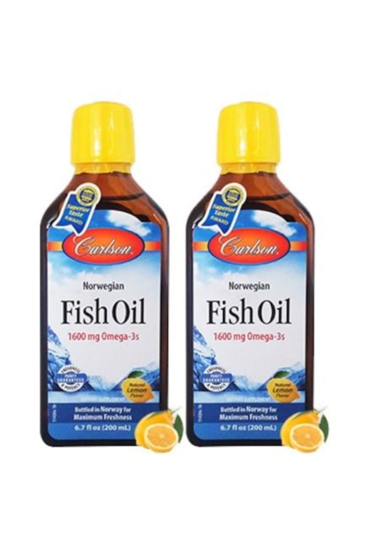 Carlson Fish Oil Omega 3 Balık Yağı Şurubu Limon Aromalı 2 Adet