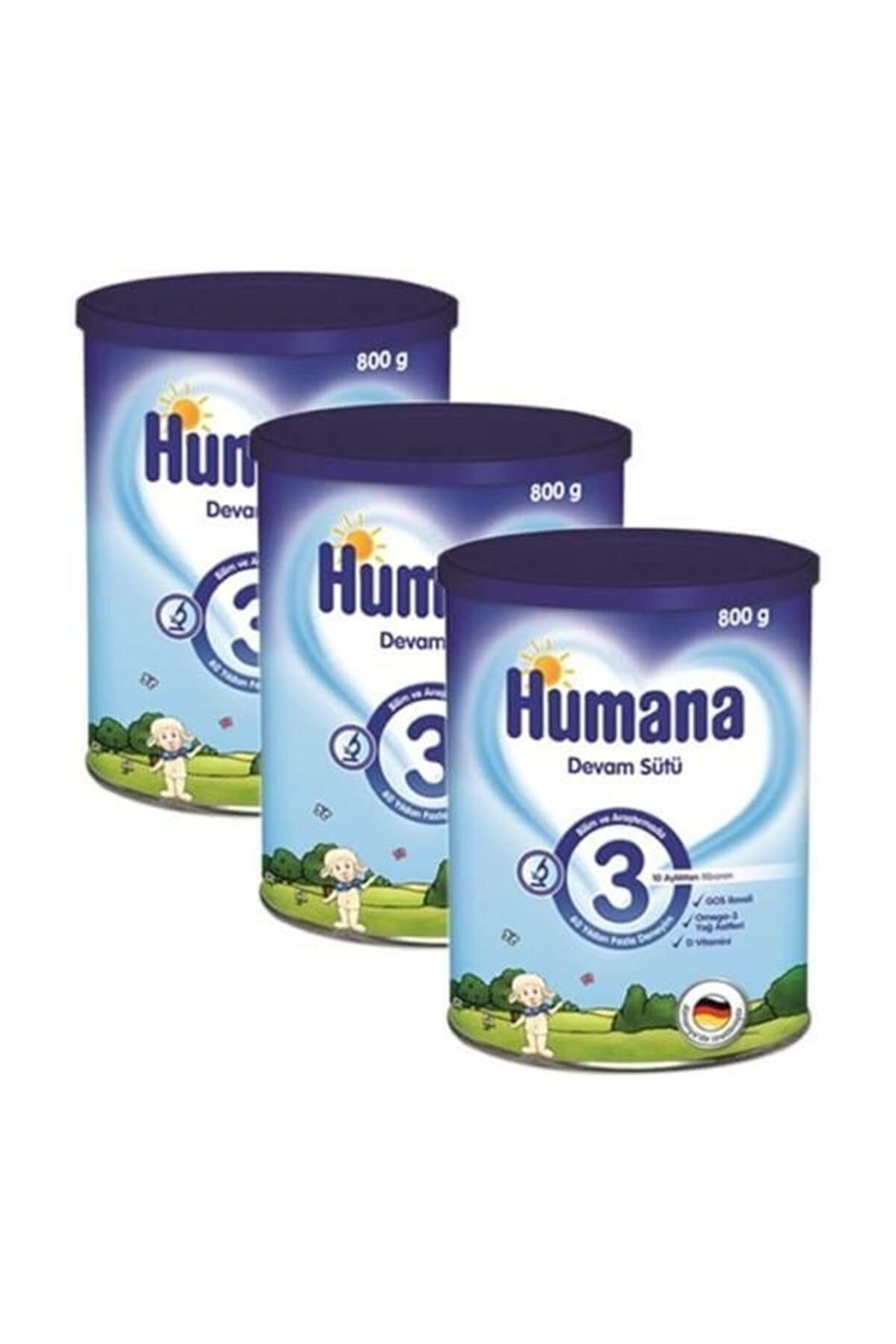 Humana 3 Devam Sütü Metal Kutu 800 gr - 3'lü Avantaj Paketi