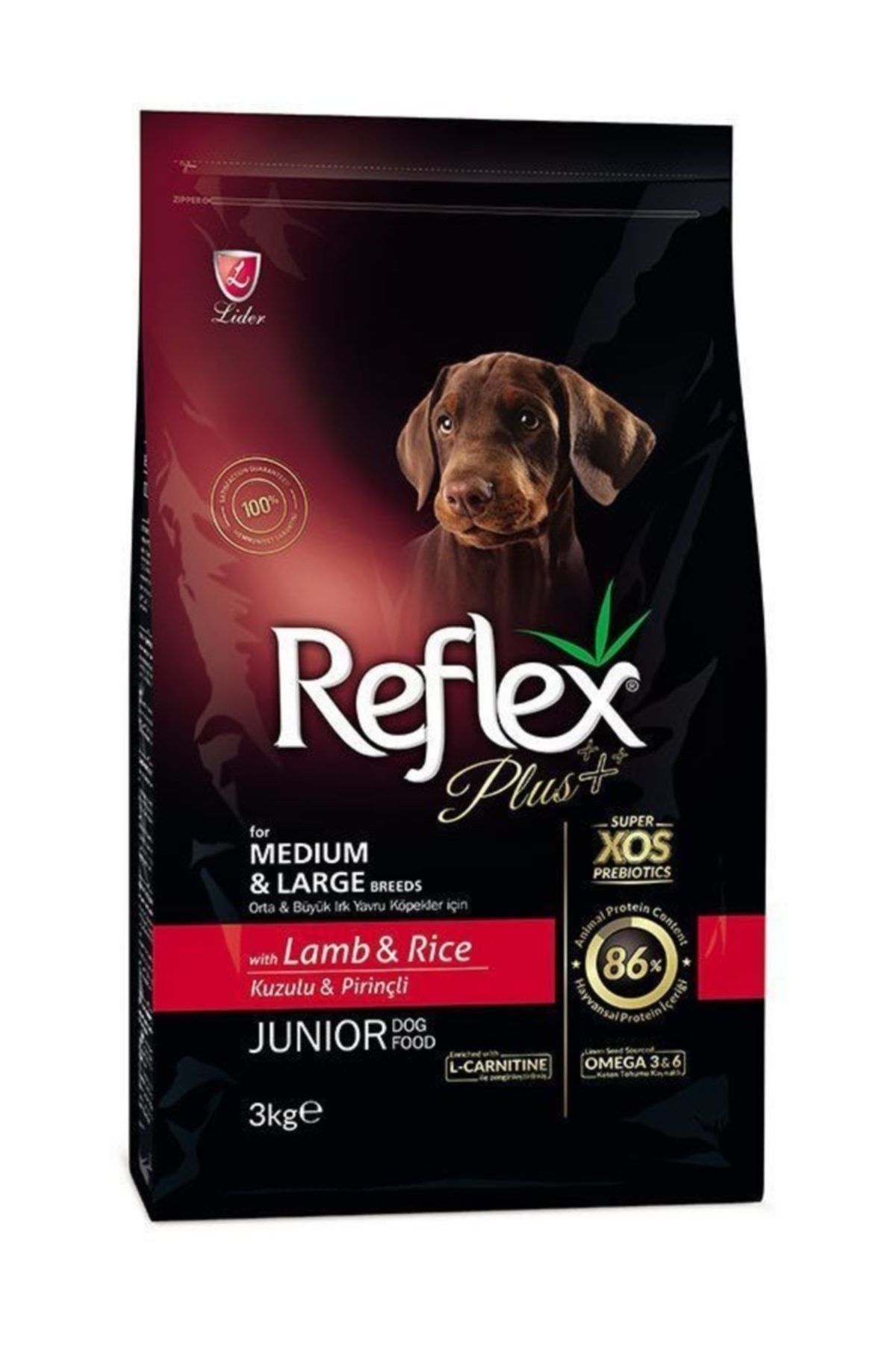 Reflex Plus Orta Ve Büyük Irk Kuzu Etli Yavru Köpek Maması 3 kg