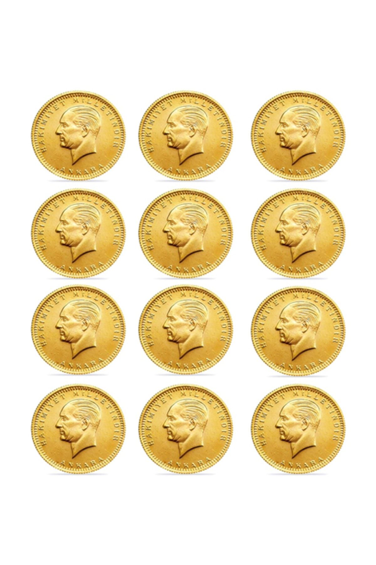 Safır Gold 12  Adet YENİ Tarihli Ata Lira Cumhuriyet Altın
