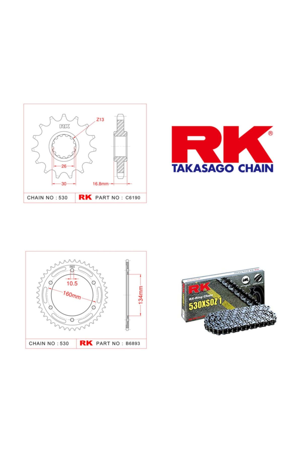 RK Honda Cbr 1000 Rr  X-ring Zincir Dişli Set 530 Xso-16/42t(2008-2016)