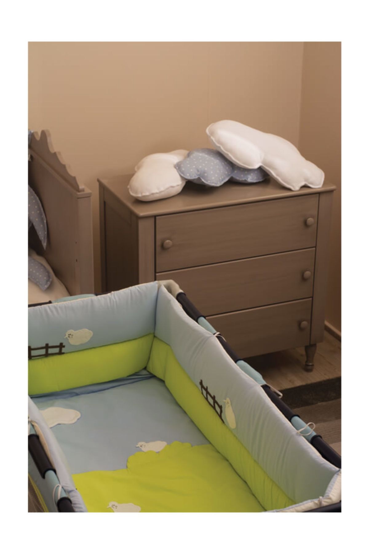 Aybi Baby Farm Bebek Mini Uyku Seti 6 Prç (60*120 cm Ve Park Yataklar Için)