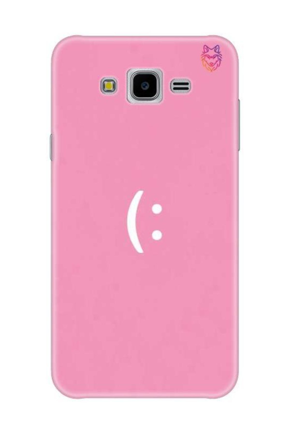 Wolf Dizayn Samsung J7 Core Pembe Silikon Kılıf-pink Smile
