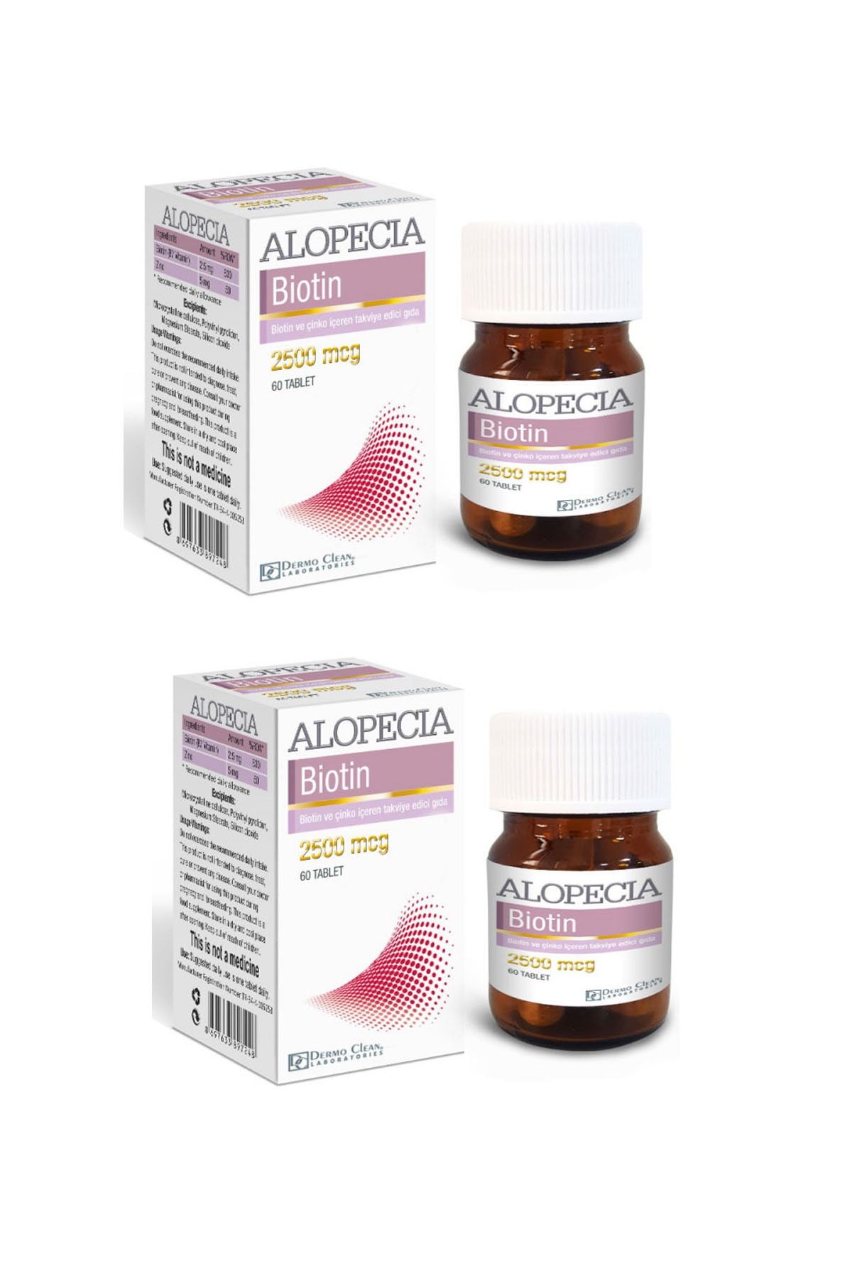 Dermo Clean Alopecia Biotin 2500 Mcg 60 Tablet 2 Adet