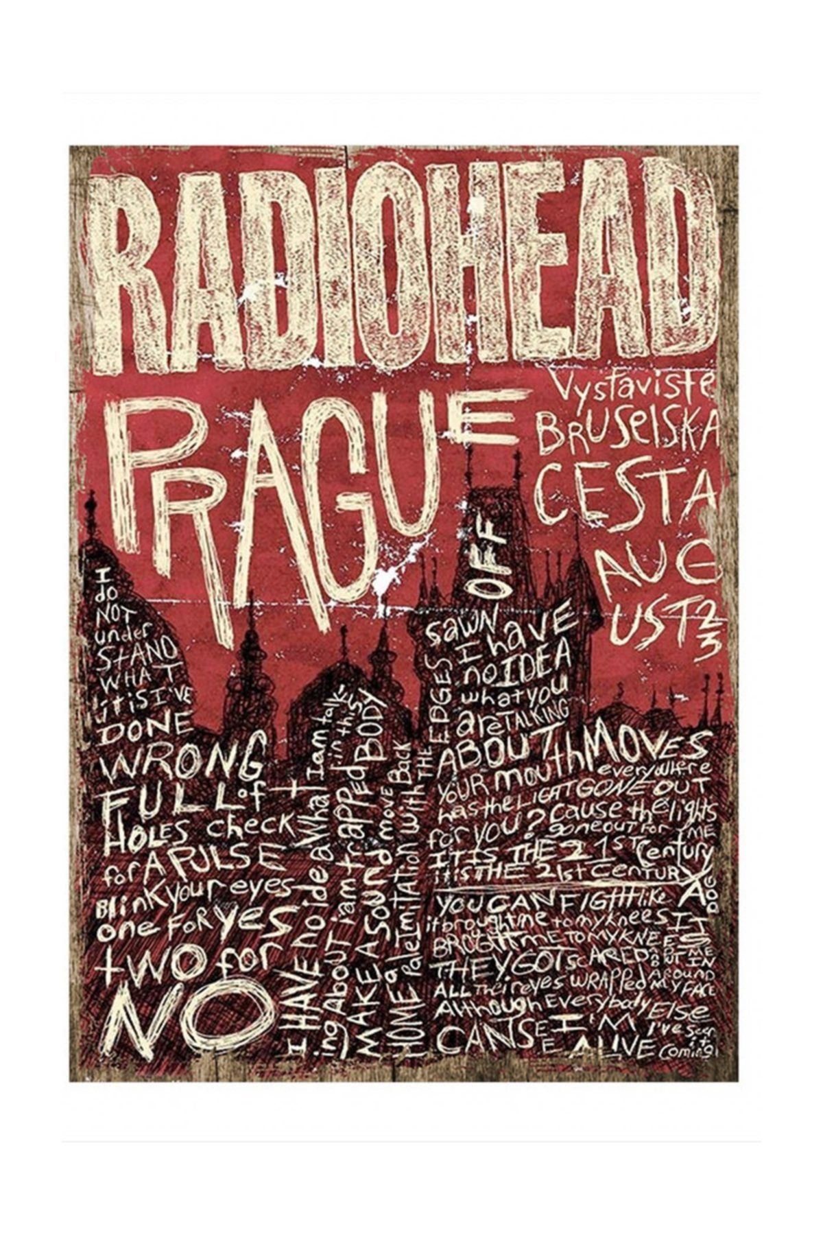 Tablomega Radiohead Poster Model Ahşap Tablo 50x70cm