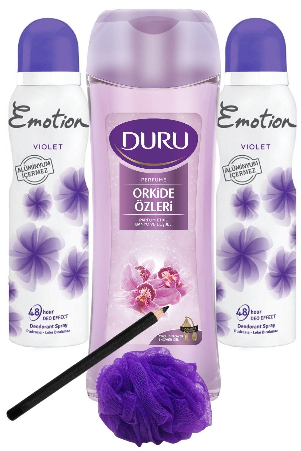 Emotion Violet Kadın Deo 150 ml + Duru Orkide Duş Jeli 450ml/set 5 Parça