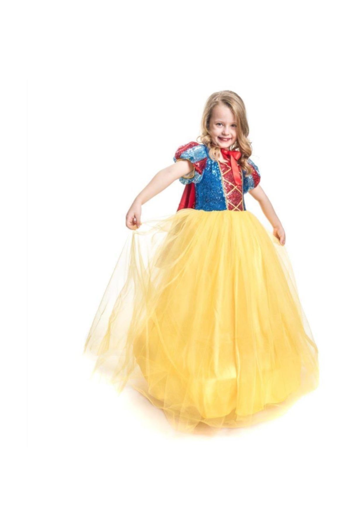 Mashotrend Tarlatanlı Pamuk Prenses Kostümü - Pamuk Prenses Kostümü Prenses Elbise - Pelerin + Taç