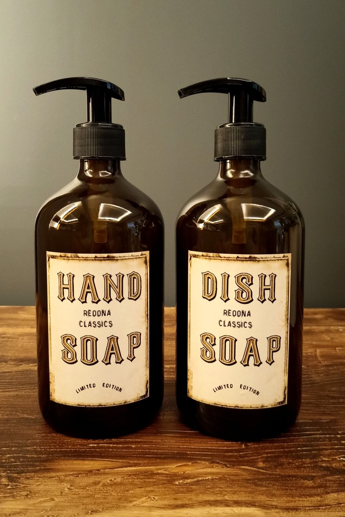 Reoona Western Tasarım Sıvı Sabun Bulaşık Deterjanı Şişe Seti
