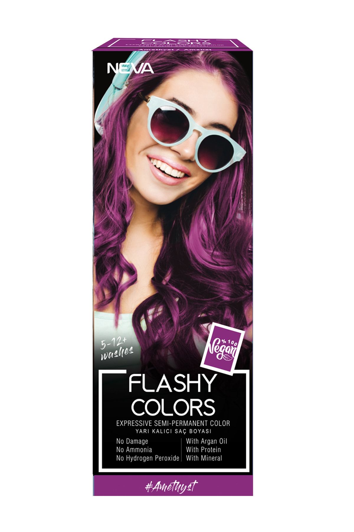 Neva Flashy Colors Yarı Kalıcı Saç Boyası Amethyst / Ametist 100 ml
