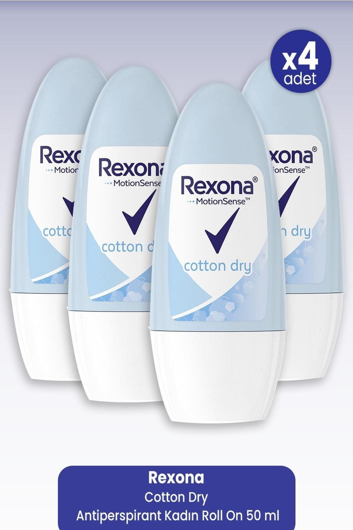 Rexona Cotton Dry Antiperspirant Kadın Roll On 50 Ml X 4 Adet