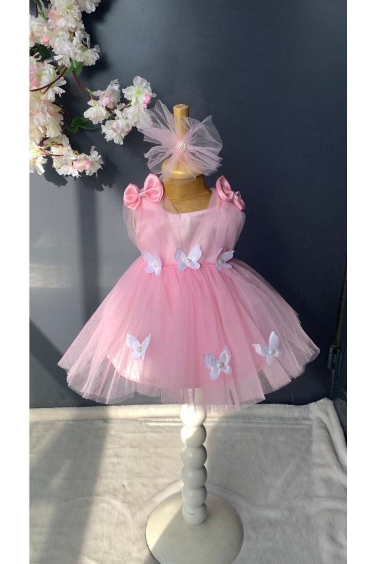 Harry&Millie Ponpon Baby Kız Bebek Yenidoğan Mevlüt Elbisesi Bebek Hediyelik Mevlütlük Elbise