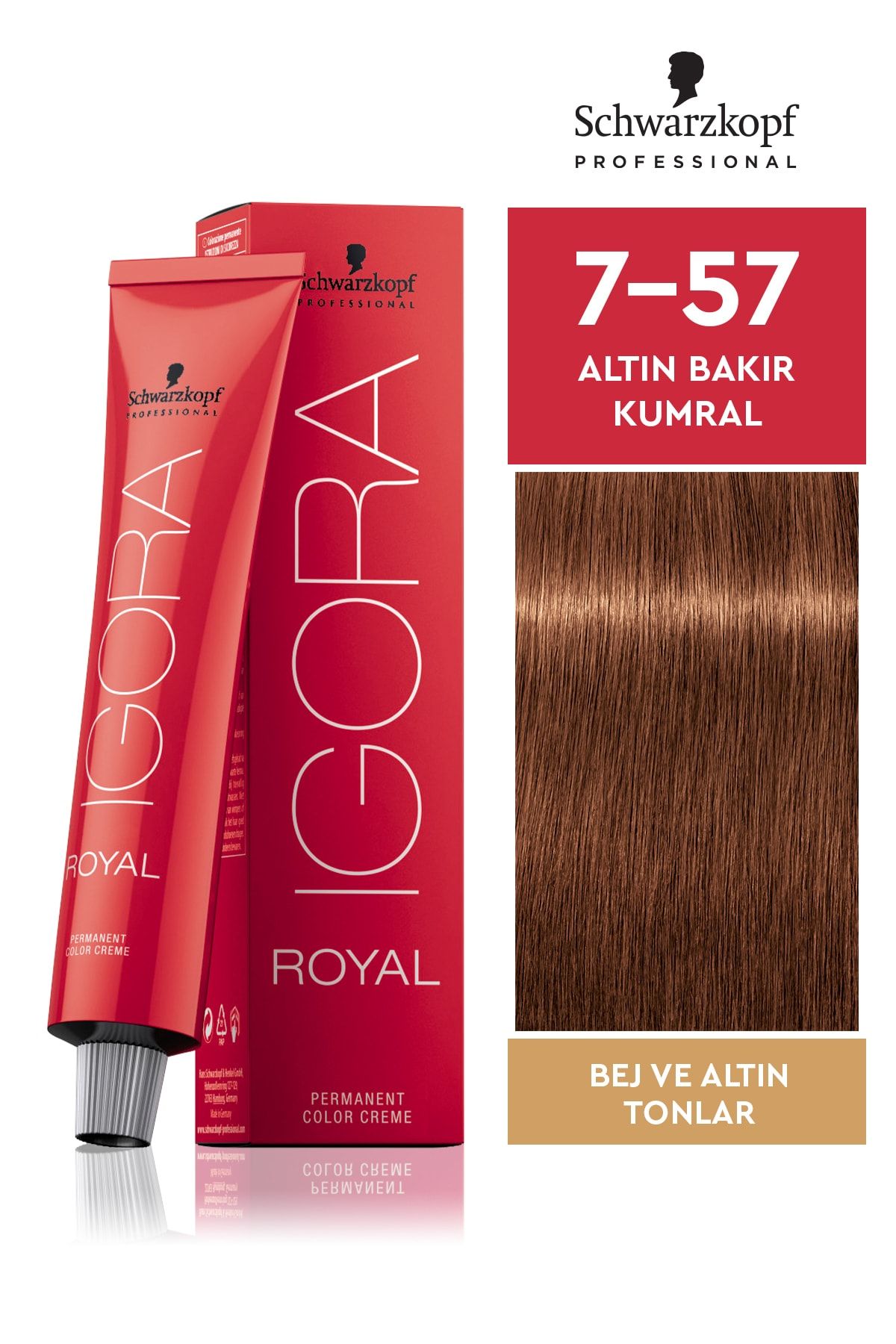 Igora Royal Bej Tonlar 7-57 Altın Bakır - Kumral Saç Boyası 60ml