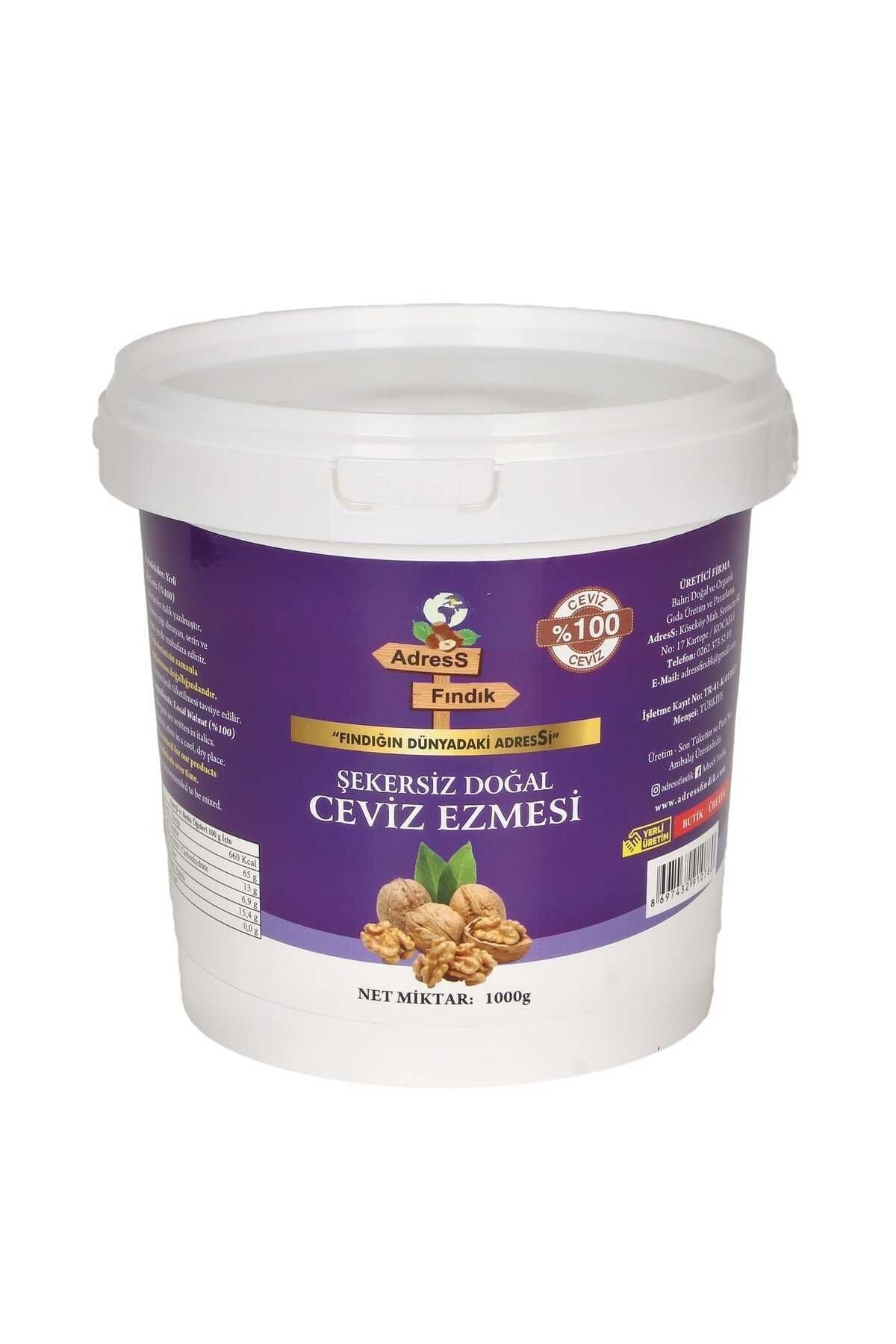 adressfindik Şekersiz Doğal Ceviz Ezmesi 1 Kg