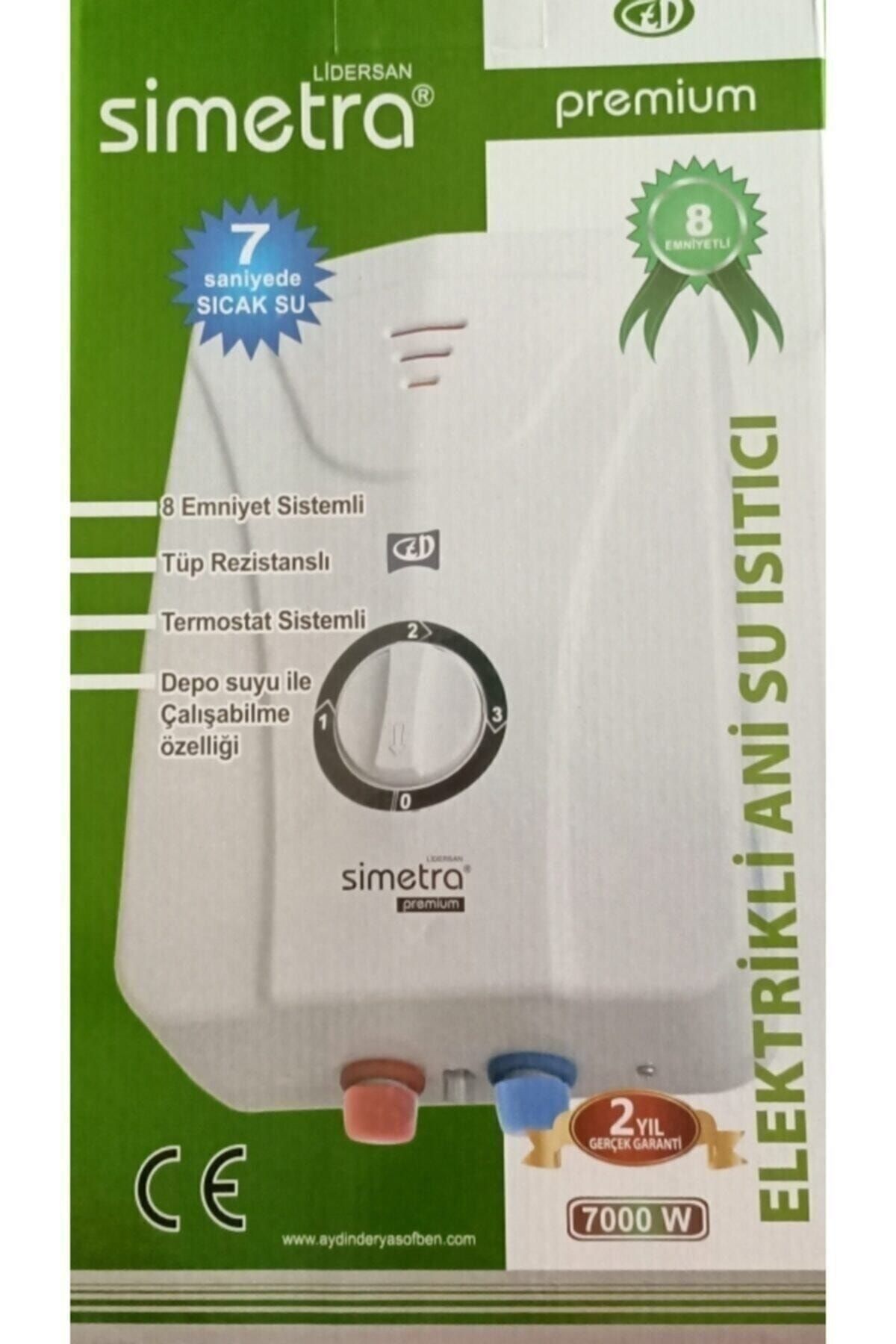 Simetra Premium Elektrikli Şofben Ani Su Isıtıcı 8 Emniyetli