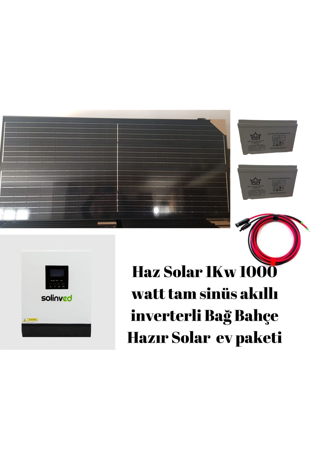 HAZ SOLAR 1000 Watt Taşınabilir Güneş Enerjili Televizyon Aydınlatma Buzdolabı Paketi
