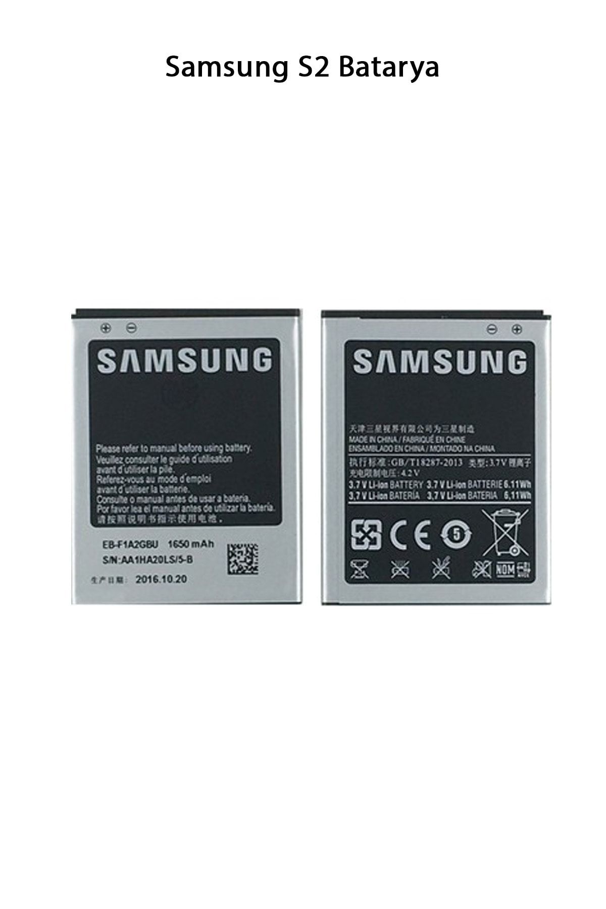 Genel Markalar Samsung S2 Telefonlarla Uyumlu Batarya 1650 Mah