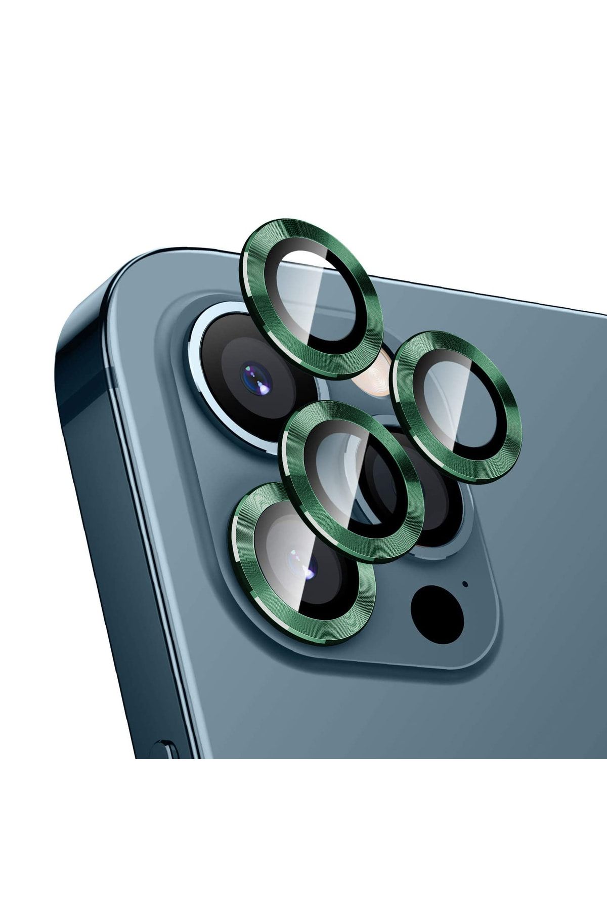Bufalo Iphone 13 Pro / 13 Pro Max Kamera Lens Koruyucu Cam Metal Kenarlı 3lü Set
