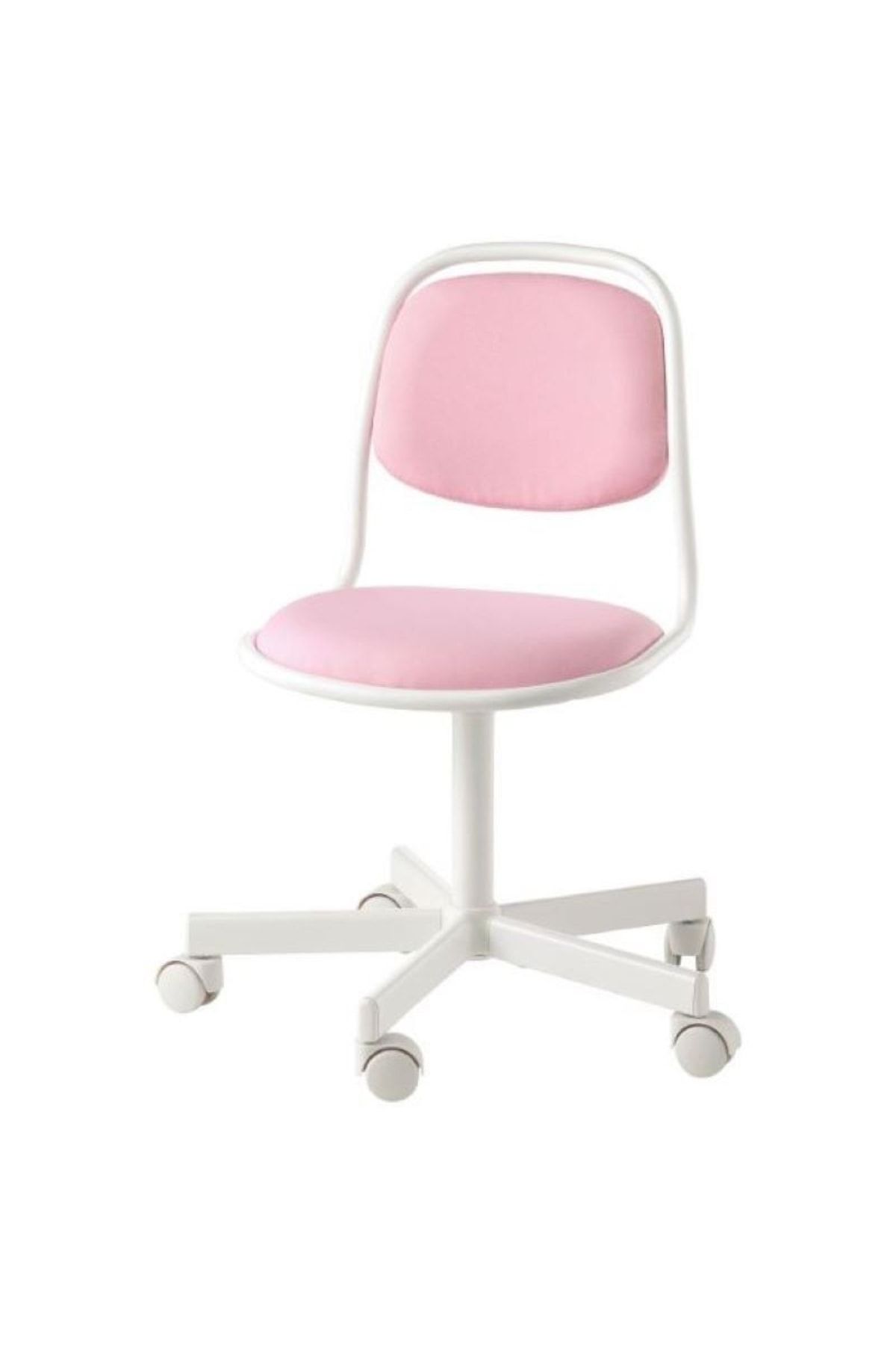 IKEA Örfjall Çocuk Çalışma Sandalyesi, Beyaz-vissle Pembe, Çocuk Dönerli Koltuk - Ereganto