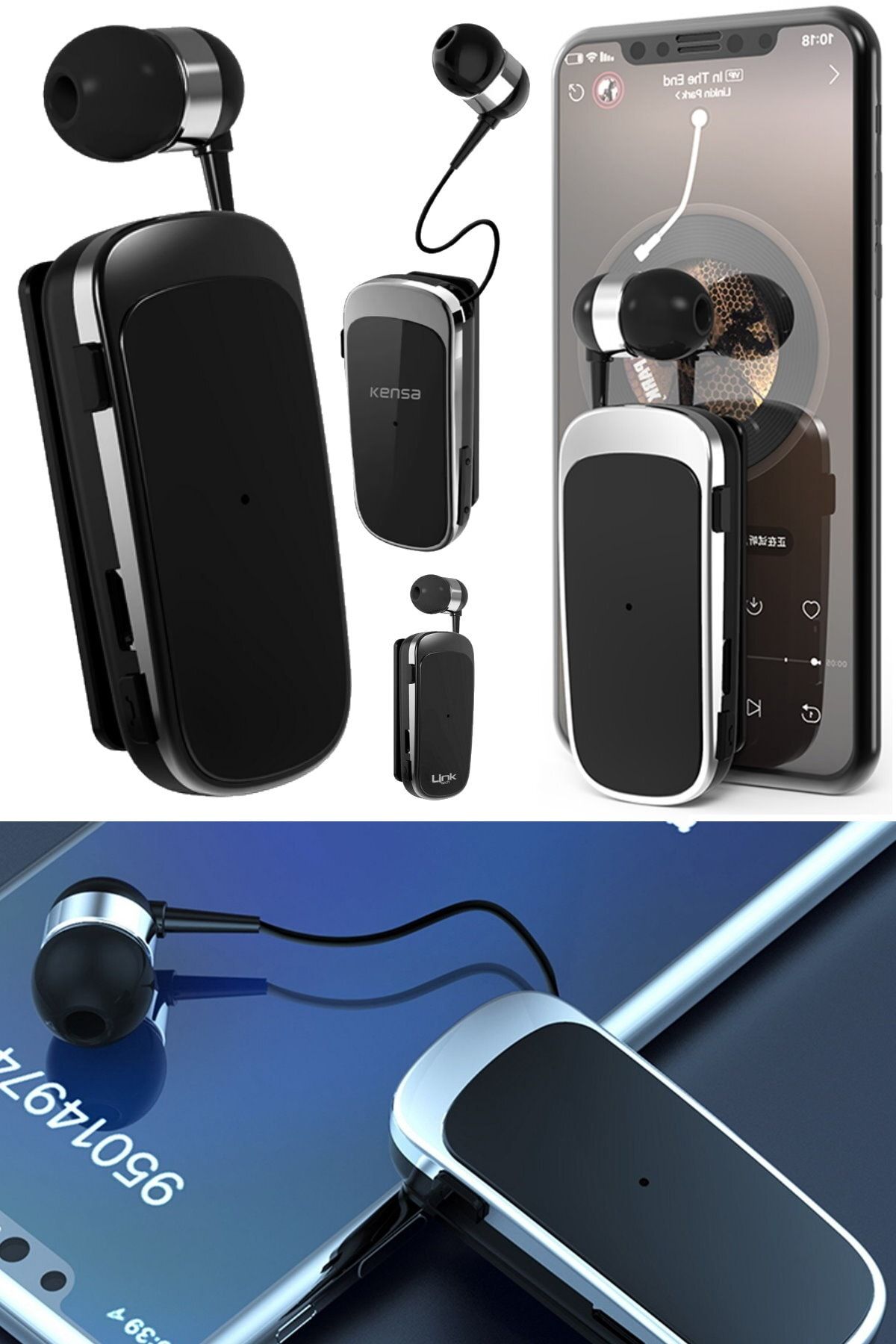 Utelips Yaka Klipsi Kulaklık Kablosuz Bluetooth Çağrı Plus Kulaklık Bluetooth Kulaklık Tekli Kulaklık Stere