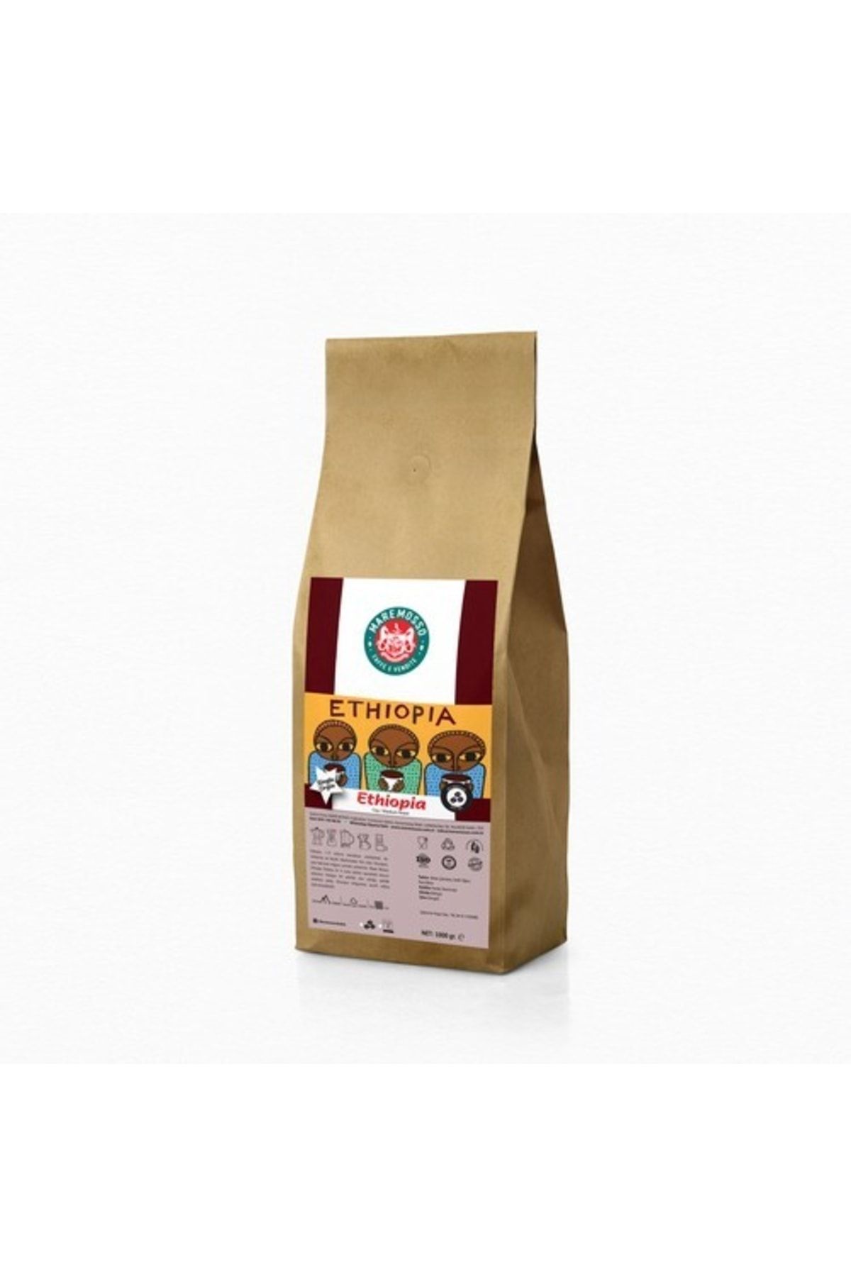 Mare Mosso Caffe ê Vendite Ethiopia Sidamo Yöresel (ÖĞÜTÜLMÜŞ VEYA ÇEKİRDEK) Filtre Kahve 1 Kg.