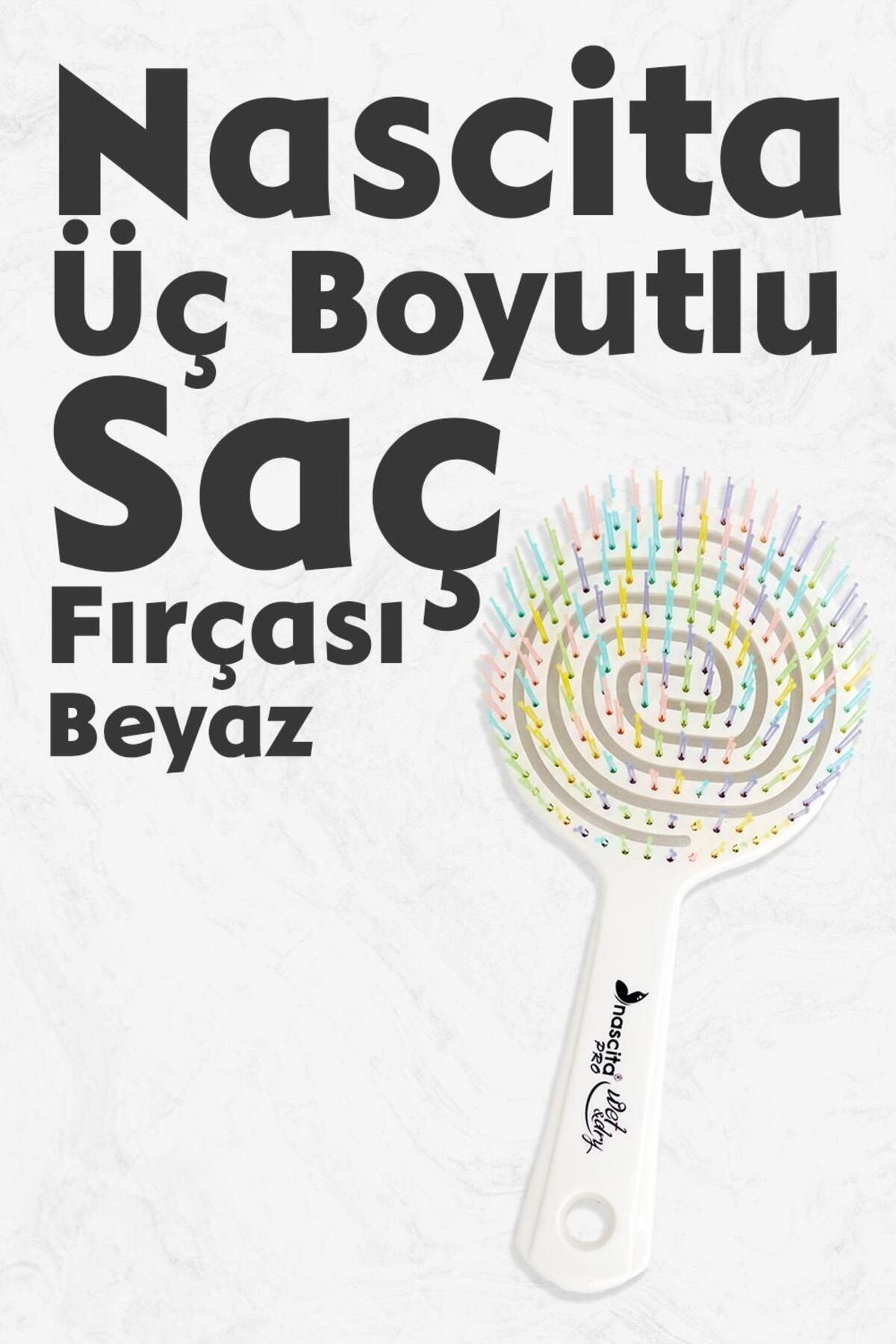 Nascita Üç Boyutlu Saç Fırçası Beyaz