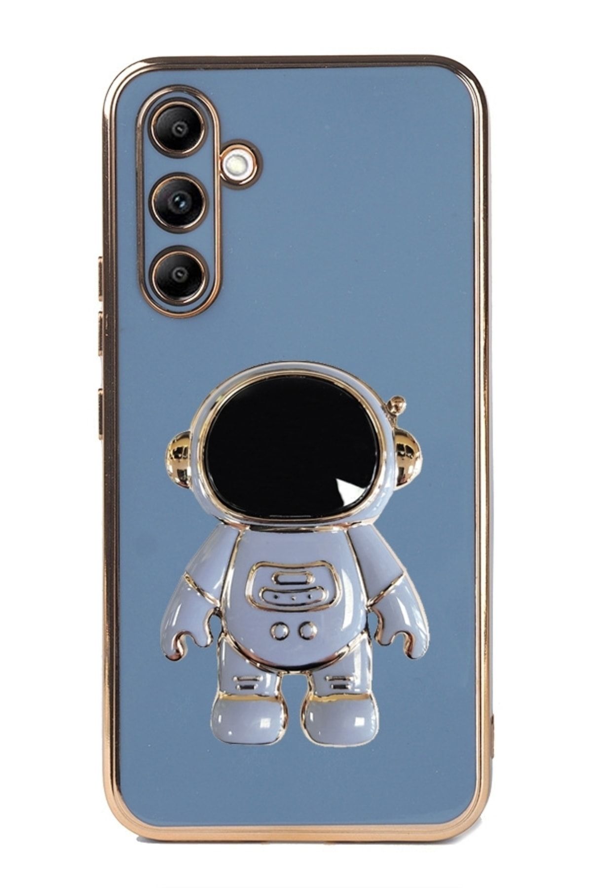 Dafoni Eiroo Astronot Samsung Galaxy A34 Standlı Mavi Silikon Kılıf