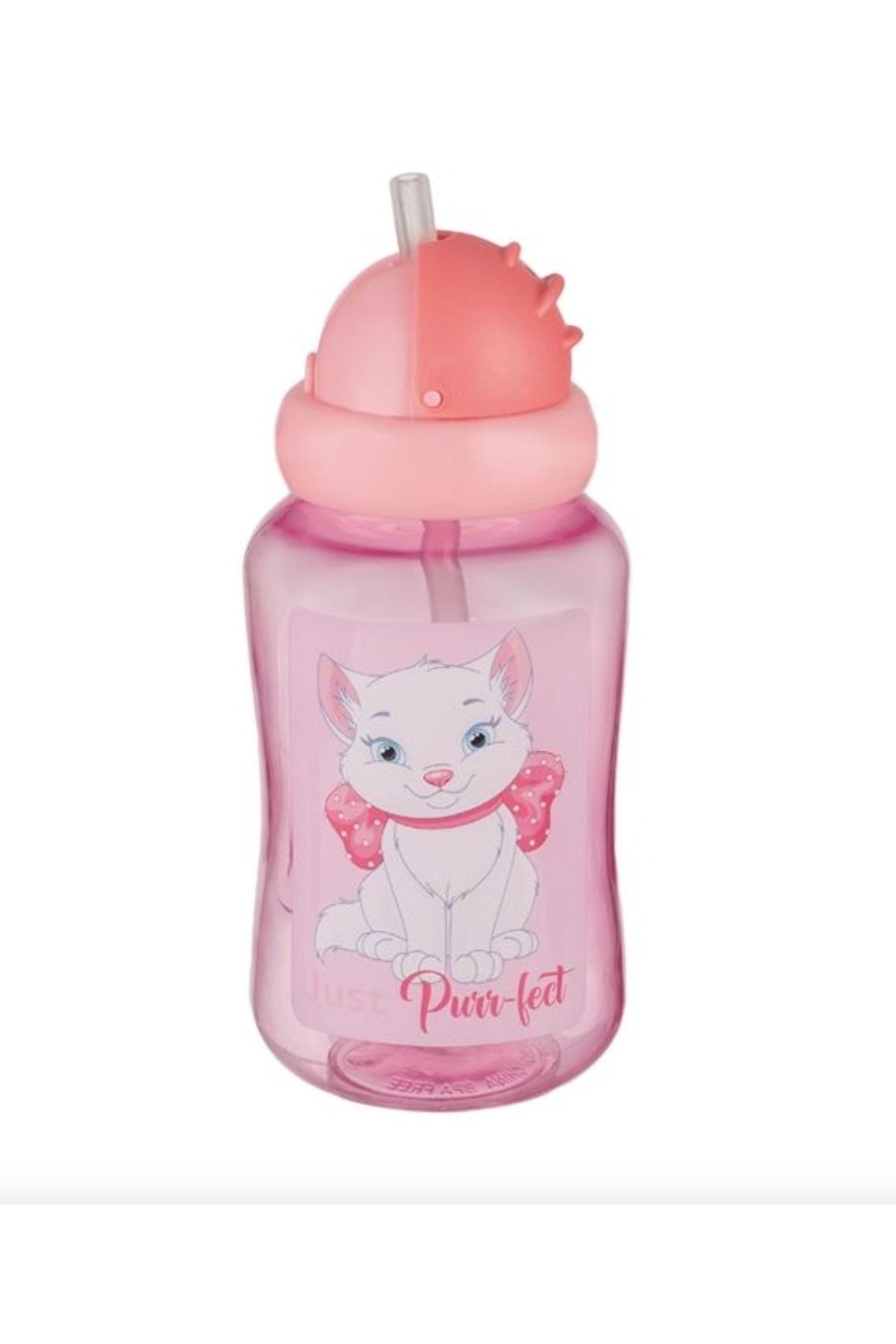 QUEEN AKSESUAR İngiltere'den ithal %0 bpa disney marie kedili pembe pipetli biberon suluk su şişesi bebek çocuk