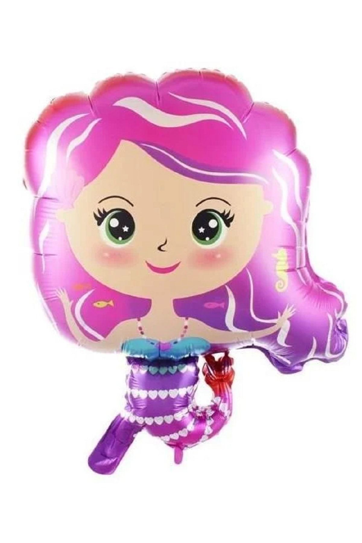 Happyland Denizkızı Folyo Balon Deniz Kızı Figürlü Folyo Balon Pembe Denizkızı Desenli Folyo Balon