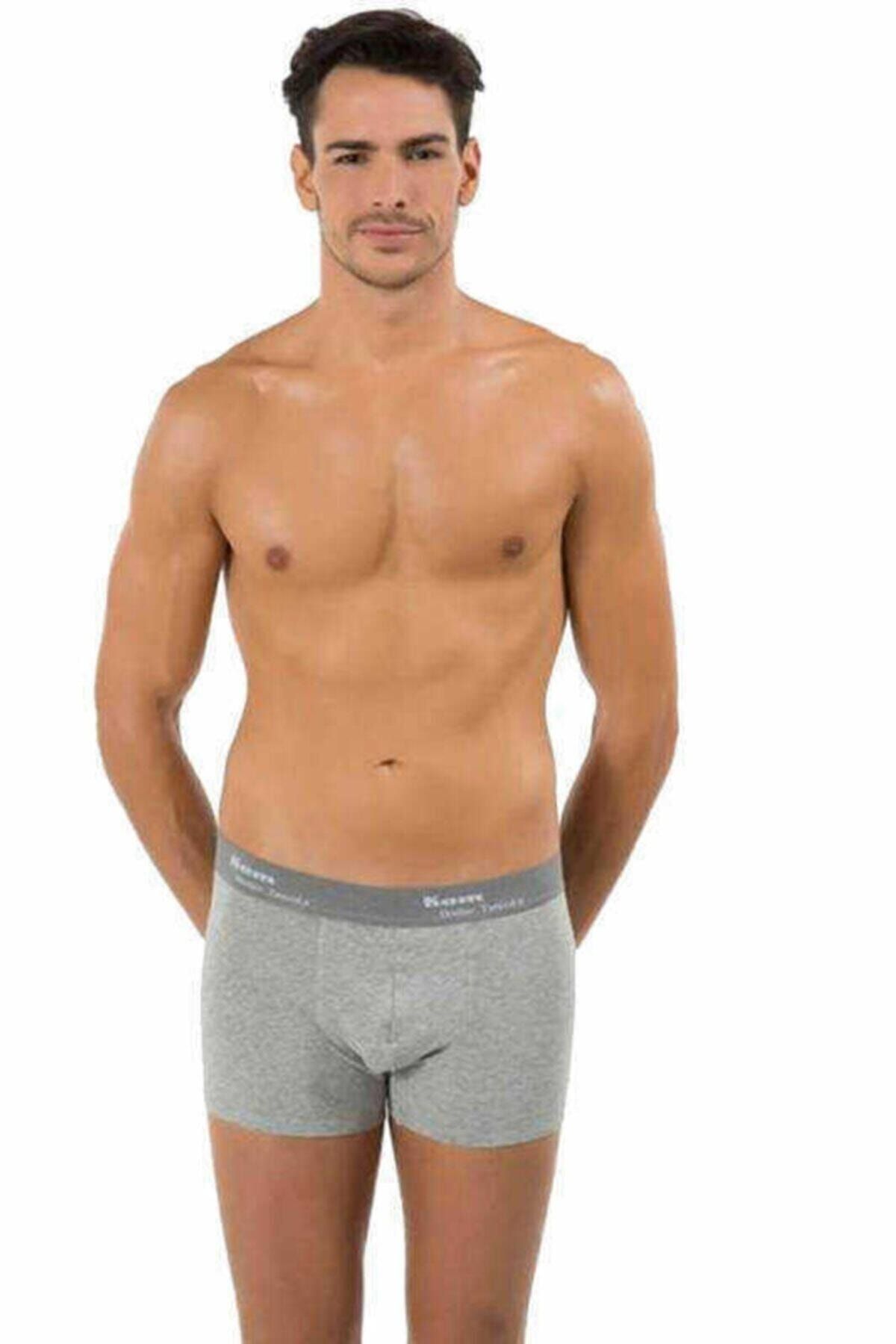 Kom Erkek Gri Tight Boxer 2'li